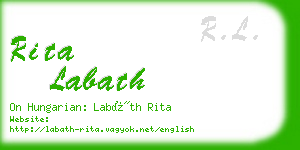 rita labath business card
